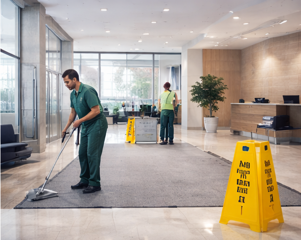 Commercial and office lobby cleaning